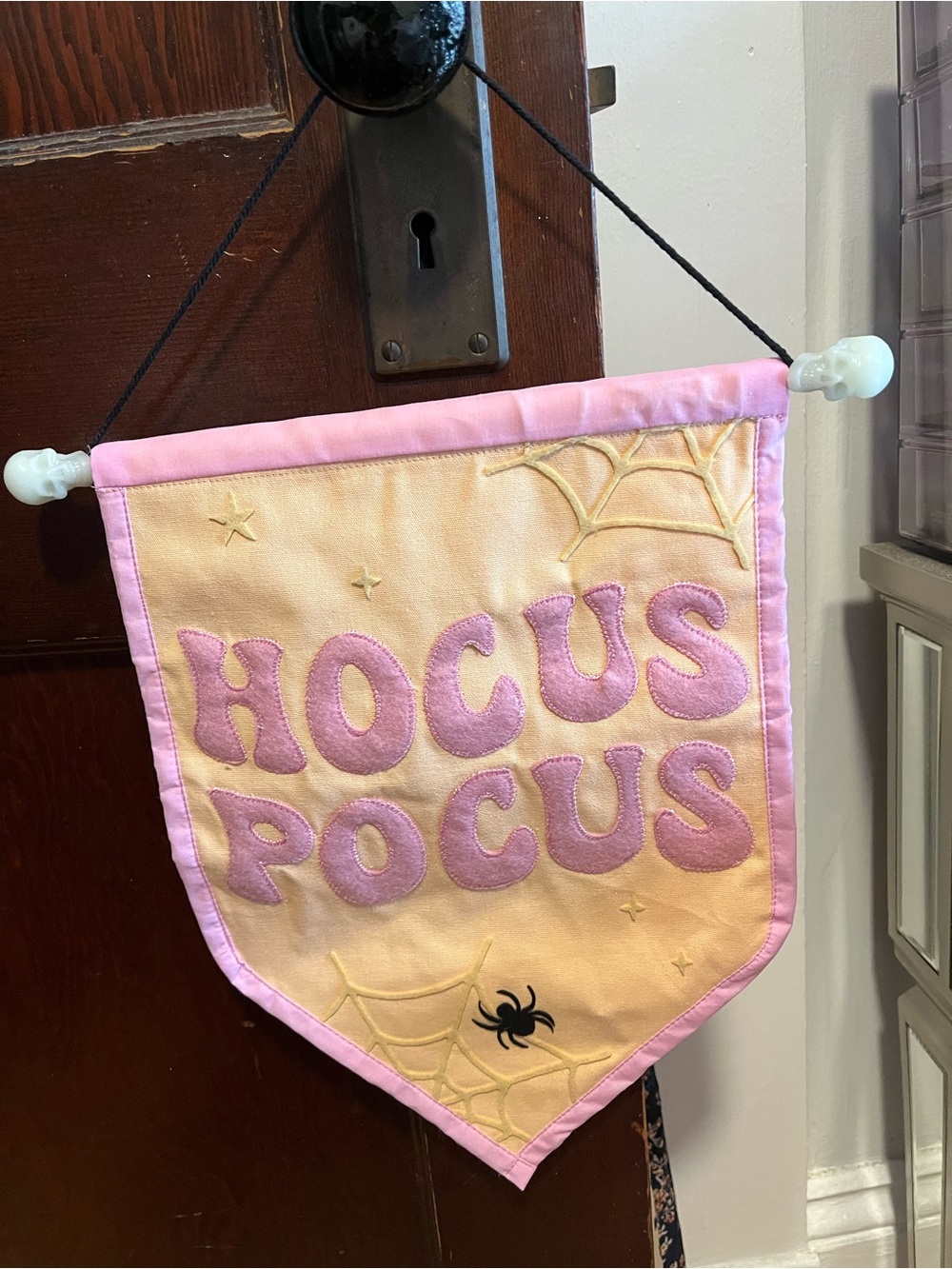 Hocus Pocus Pink and Cream Wall Banner